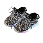 Sapatos bebê Crianças respirável malha desportivos com LED luminoso sapatilhas