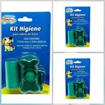 Saquinhos Plásticos Verde E Porta-rolo Kit 3 Higiene Coleta