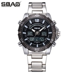 SBAO Double Display Wrist Top Brand Luxury Famous Sport Waterproof Mens Watch