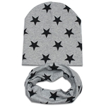 Scarf Collar 2pcs Bonito Do Bebê Da Estrela Pequena Cúpula De Malha De Algodão Cap + Para O Presente