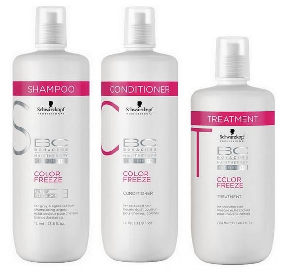 Schwarzkopf Bc Bonacure Color Freeze Kit Silver Shampoo (1000ml), Condicionador (1000ml) e Máscara (750ml)