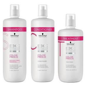 Schwarzkopf Bc Bonacure Color Freeze Kit Sulfate-Free Shampoo (1000ml), Condicionador (1000ml) e Máscara (750ml)