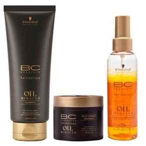 Schwarzkopf Bc Bonacure Oil Miracle Kit Shampoo (200ml), Máscara (150ml) e Leave-in Spray (150ml)
