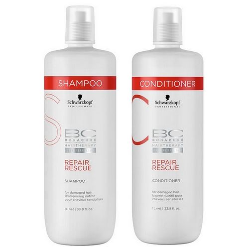Schwarzkopf Bc Bonacure Repair Rescue Duo Kit Shampoo (1000ml) e Condicionador (1000ml)