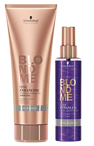 Schwarzkopf Blondme Tone Enhancing Louros Frios Shampoo (250ml) E Condicionador Spray (150ml)