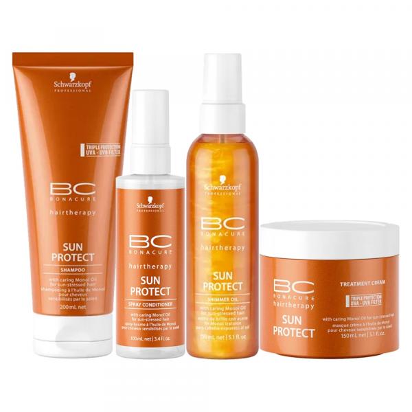 Schwarzkopf Professional BC Bonacure Sun Protect Kit - Shampoo + Óleo + Máscara + Spray