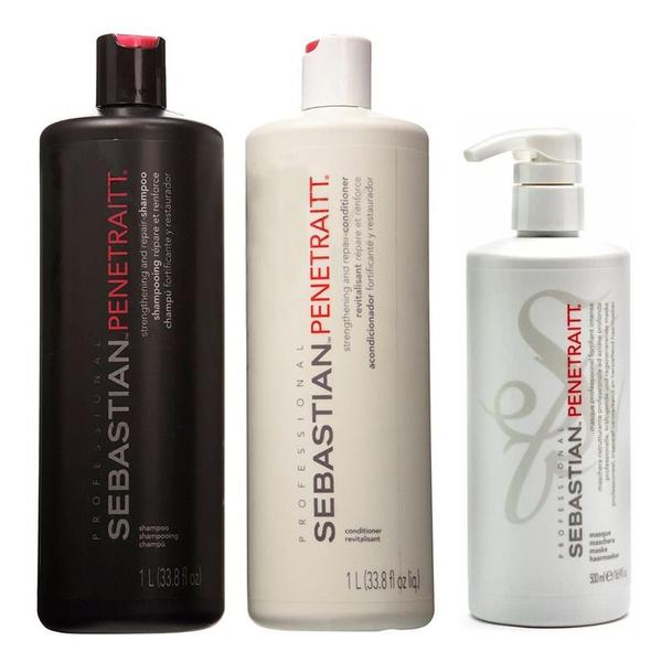 Sebastian Penetraitt Kit Shampoo 1000ml + Condicionador 1000ml + Máscara 500ml - Sebastian Professional