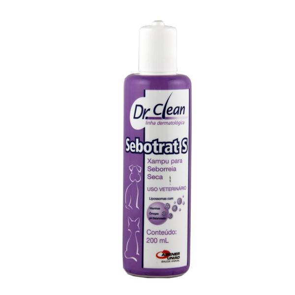 Sebotrat S 200ml Shampoo Dermatológico Cães e Gatos Dr. Clean - Agener União