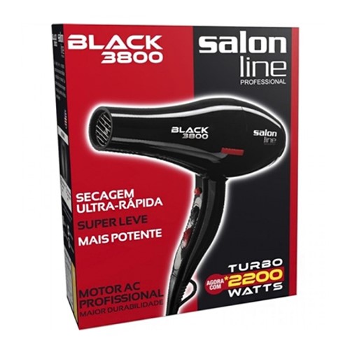 Secador de Cabelo Salon Line Black 3800 2200W 127V