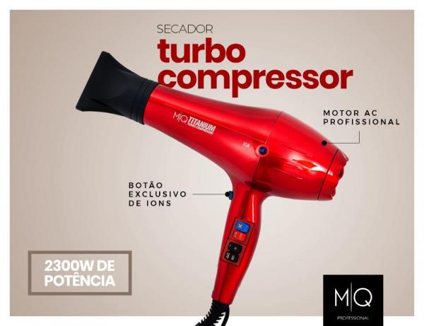 Secador de Cabelo Turbo Compressor MQ-Vermelho-110v - Mq Professional