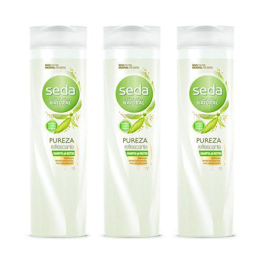 Seda Shampoo Recarga Natural Pureza Refrescante 325ml 3 Uni