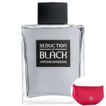 Seduction in Black Antonio Banderas EDT - Perfume Masculino 200ml+Beleza na Web Pink - Nécessaire