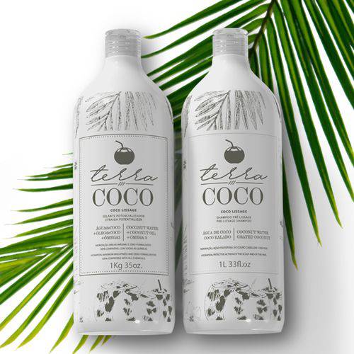Selagem Terra Coco Selante Creme Escova Progressiva Sem Formol 1kg + Shampoo de Coco 1 Litro