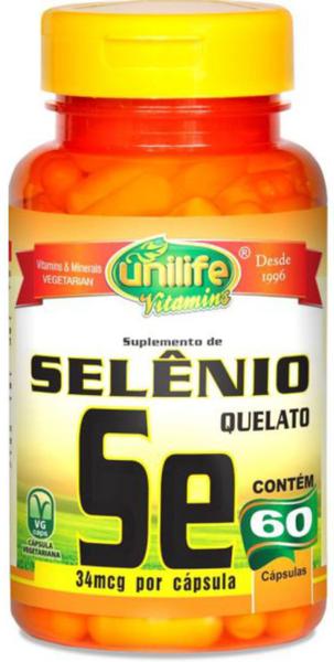 Selênio Quelato "se" 500 Mg - 60 Caps - Unilife