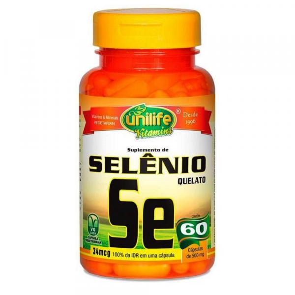 Selênio Quelato 'Se' 60 Capsulas 500 Mg - Unilife Vitamins