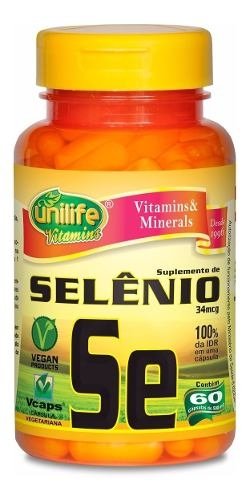 Selênio Quelato se Unilife Vitamins 60 Cápsulas 500Mg (Natural)