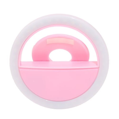 Selfie Ring Light Bateria Rosa