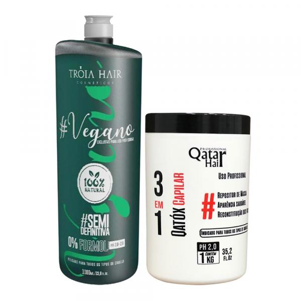 Semi Definitiva Vegano Tróia Hair + Botox Massa Qatar 2x1kg