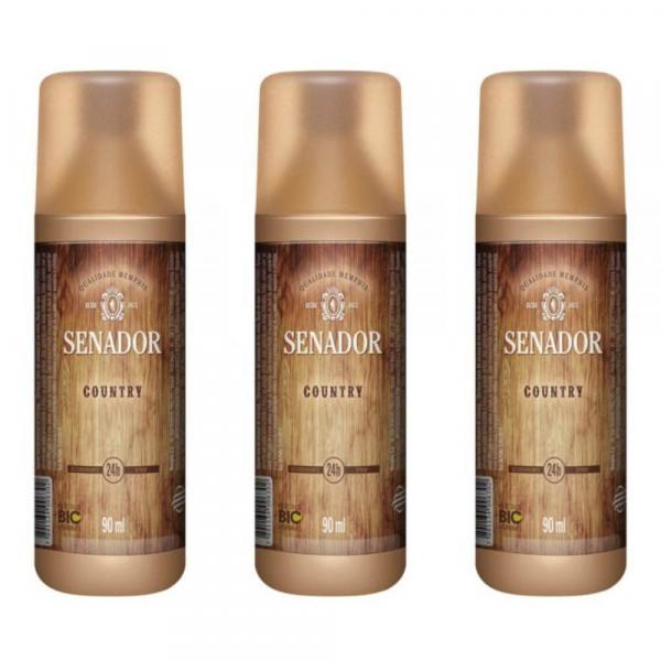 Senador Country Desodorante Spray 90ml (Kit C/03)