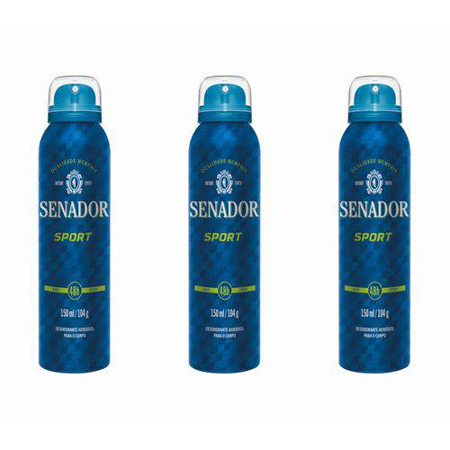 Senador Sport Desodorante Aerosol 150ml (kit C/03)