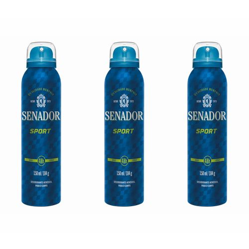 Senador Sport Desodorante Aerosol 150ml (kit C/03)