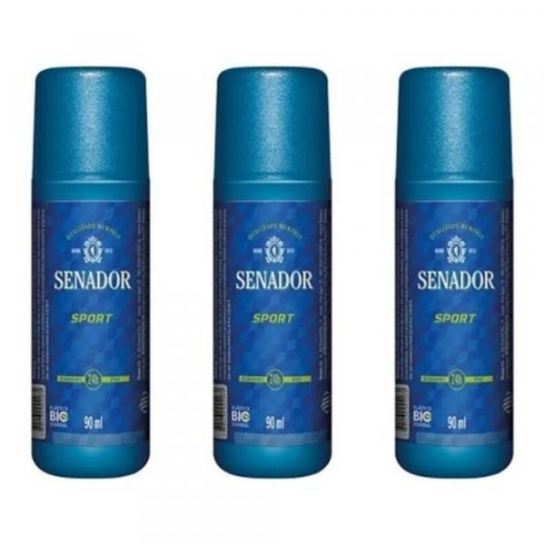 Senador Sport Desodorante Spray 90ml (Kit C/03)