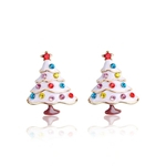 Lady Christmas Rhinestone Ear Studs Santa Claus Snowflake Deer X-mas Tree Earrings