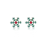 Senhora Do Natal Rhinestone Ear Studs Papai Noel Snowflake Cervos X-mas Tree Brincos