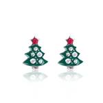 Senhora do Natal Rhinestone Ear Studs Papai Noel Snowflake cervos X-mas Tree Brincos
