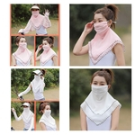 Senhoras Rosto Máscara Cachecol Lenço No Pescoço Máscara De Proteção UV Leve Branco + Rosa