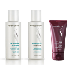 Senscience Kit Inner Restore Intensif Mascara 50ml + Silk Moisture Shampoo 100ml + Condicionador 100ml + Necessaire