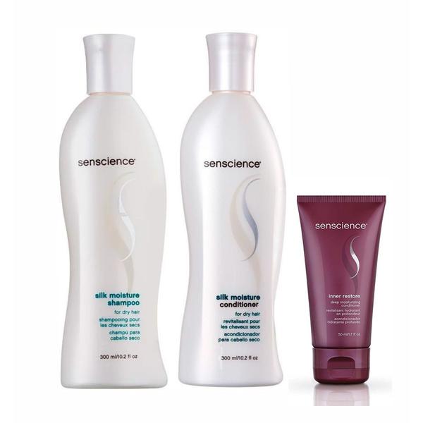 Senscience Kit Shampoo e Condicionador Silk Moisture + Mask Inner Restore Deep 50ml