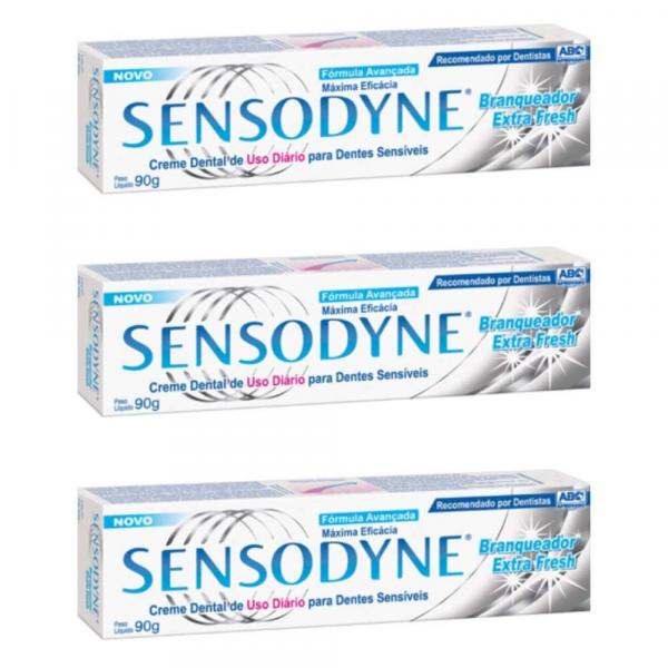 Sensodyne Branqueador Extra Fresh Creme Dental 90g (Kit C/03)