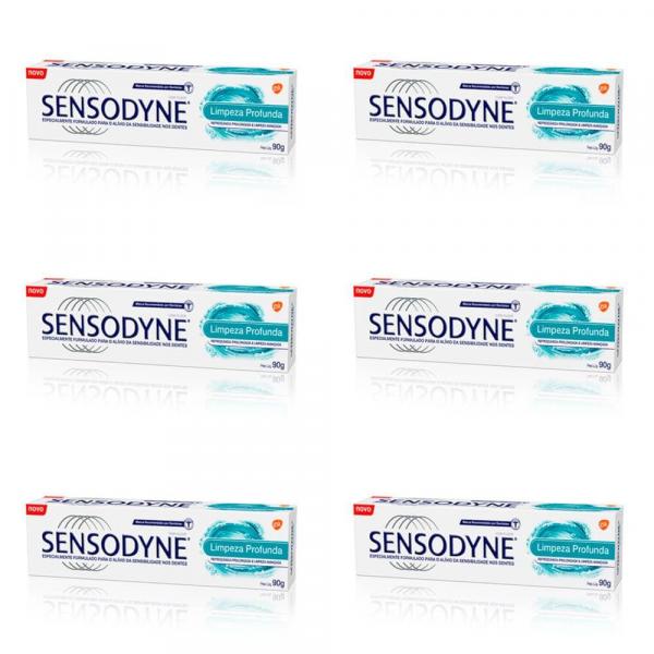 Sensodyne Limpeza Profunda Creme Dental 90g (Kit C/06)