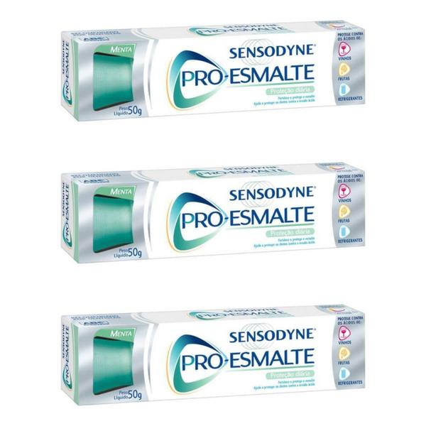Sensodyne Pro Esmalte Creme Dental 50g (Kit C/03)