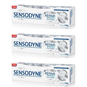 Sensodyne Repair Protect White Creme Dental 100g - Kit com 03