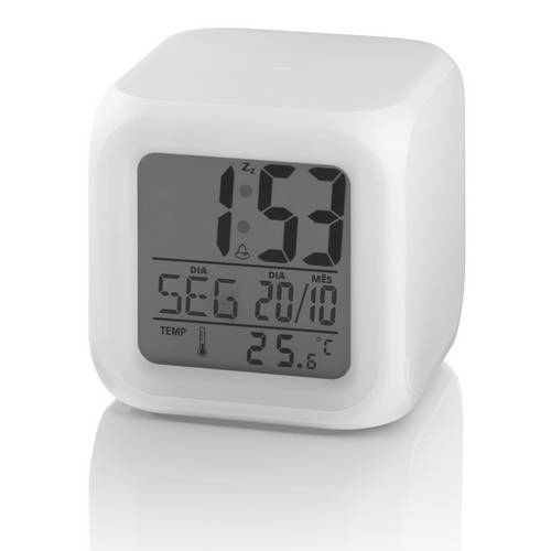 Sensor Temperatura do Ambiente Relogio Luz Emergência Alarme Calendario 4x1 Calendario