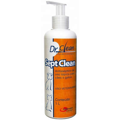 Sept Clean 1 L Dr. Clean Shampoo Antisséptico para Cães e Gatos Agener - Agener União
