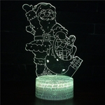 Série de Natal tocar na base 3D LED Night Light com 7 cores claras para Home