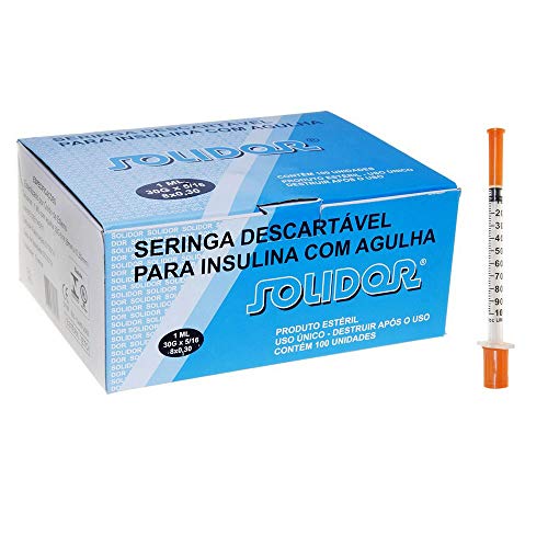 Seringa Insulina 1 Ml Agulha 8 X 0,30mm Solidor
