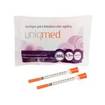 Seringas para Insulina com Agulha Uniqmed 30g 0,3ml (8x0,30mm) 10 Unidades