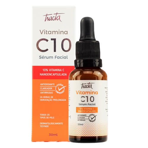 Sérum Facial Vitamina C10 - Antioxidante, Clareador e Antirrugas - Tra...