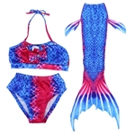 Set Sea-maid Fish Kids Tail Three Swimwear Swimsuit Children Girls Bikini