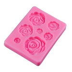 Sete mini rosas Padrão Silicone Líquido Mold DIY Fondant Mold Bolo Cozinha