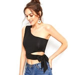 Sexy Dance and Leisure Top Sleeveless Off Shoulder Skew Collar Hammock Top for Women