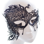 Sexy Laço Preto Veneziano Máscara Masquerade Halloween Bola Traje Fantasia Dress1