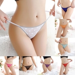 Sexy Rodada Dot See-through Mulheres Cintura Baixa Briefs Erotic Underwear Thong