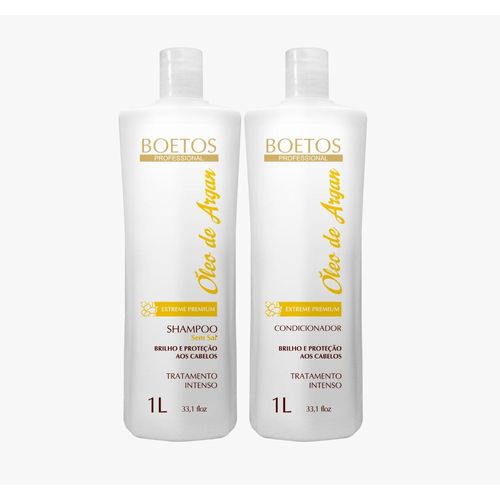 Shampoo 1L + Condicionador 1L - Óleo de Argan Profissional – Duovit Boetos