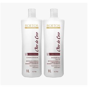 Shampoo 1L + Condicionador 1L - Profissional Óleo de Côco Boetos