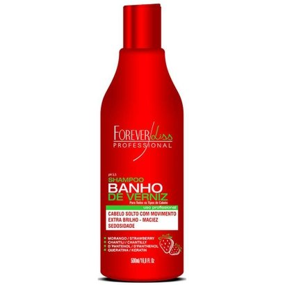 Shampoo 500ml Banho de Verniz Morango Forever Liss